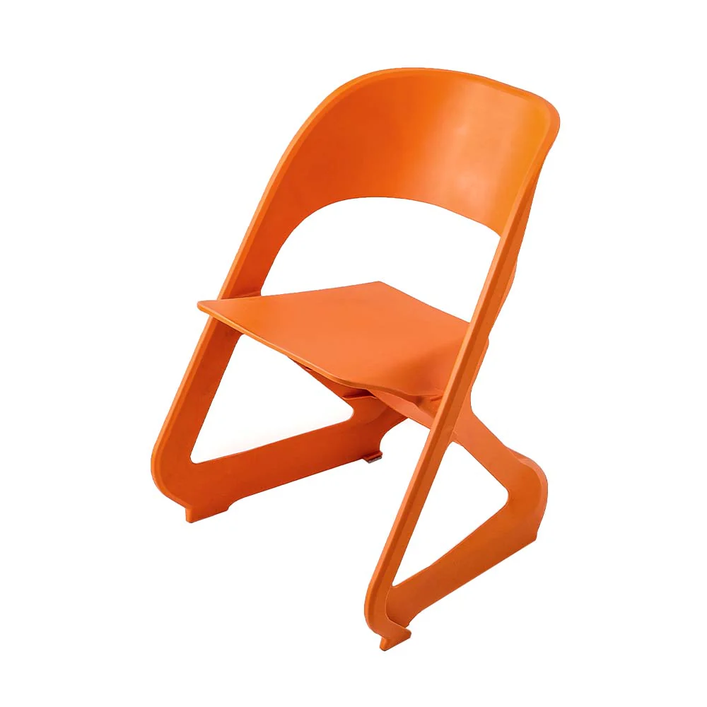 Kendall Set of 4 Dining Chairs Office Cafe Lounge Seat Stackable Plastic Leisure - Orange - Nurns