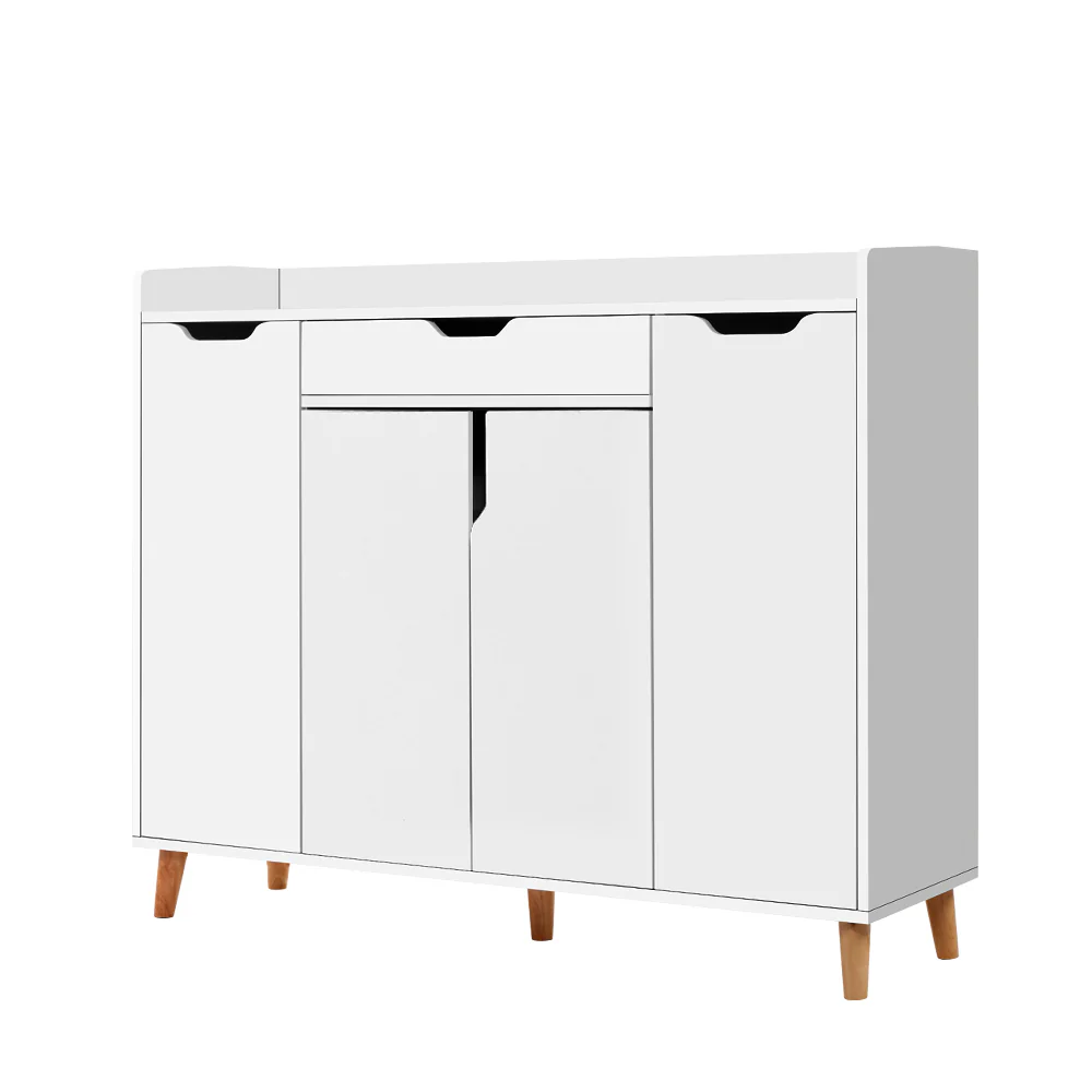 Artiss Shoe Rack Cabinet 26 Pairs Adjustable White Cissy - Nurns