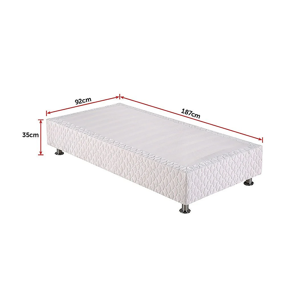 Encour Ensemble Bed Base & Mattress Package with 34cm Mattress - White Single - Nurns