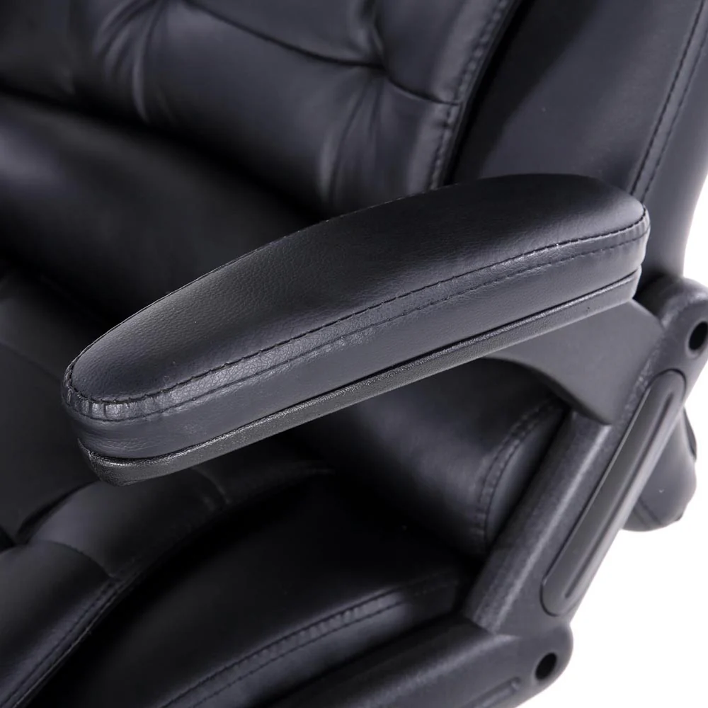 Artiss 8 Point Massage Office Chair Heated Seat Recliner Pu Black - Nurns