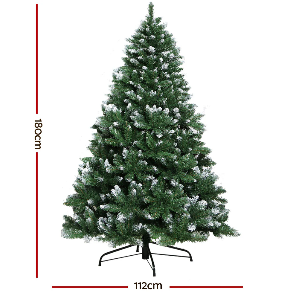 6ft 1.8m 650 Tips Christmas Tree Snowy Xmas Tree Decoration - Nurns