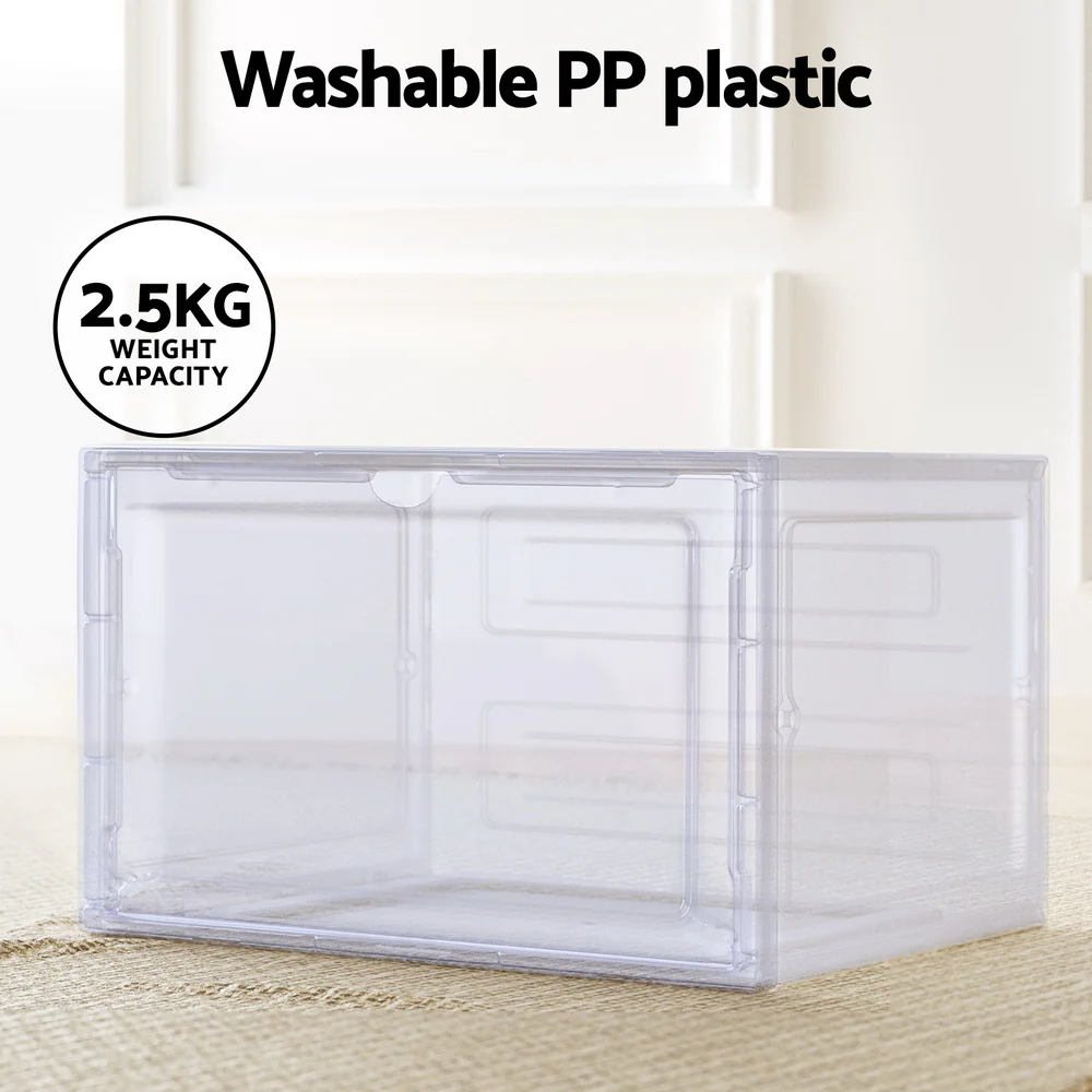 Artiss Shoe Box DIY Set of 6 Stackable Magnetic Door - Nurns