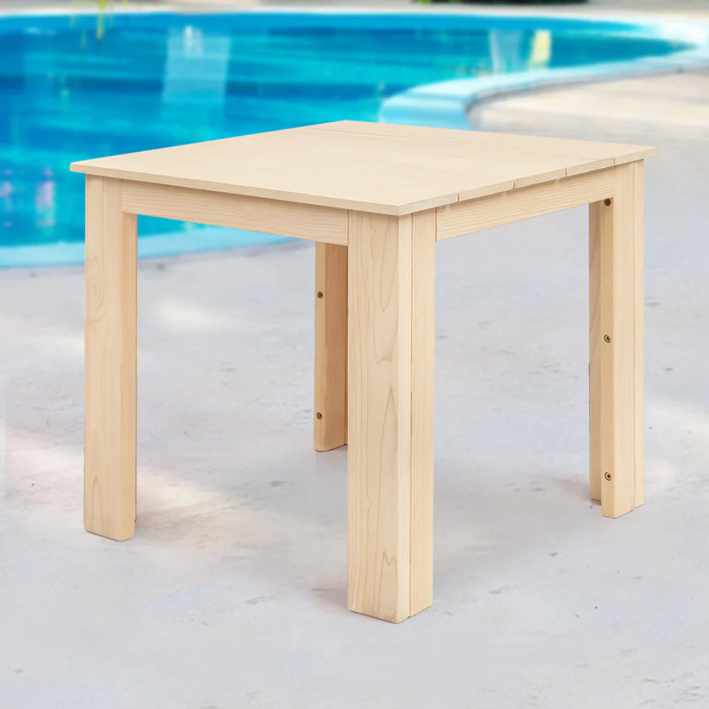 Ruben Wooden Outdoor Side Beach Table - Wood - Nurns