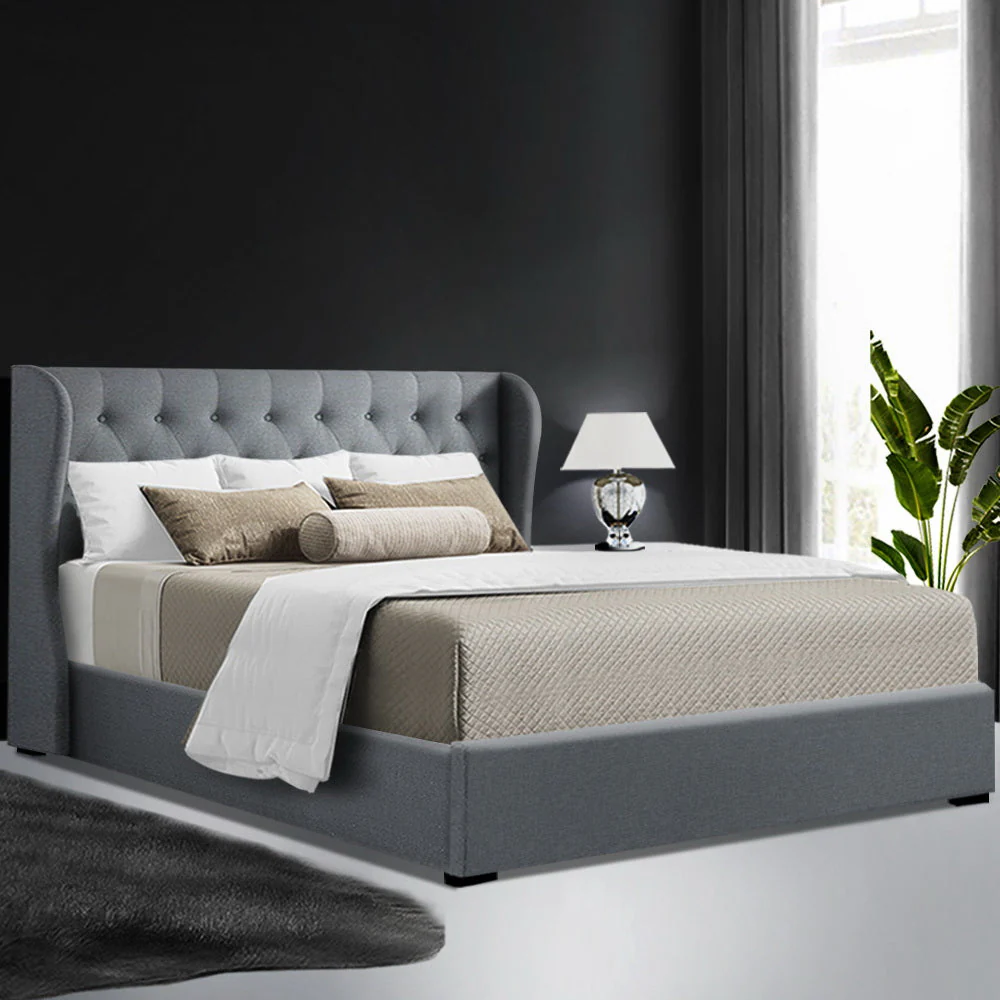 Onyx Bed & Mattress Package - Grey Queen - Nurns