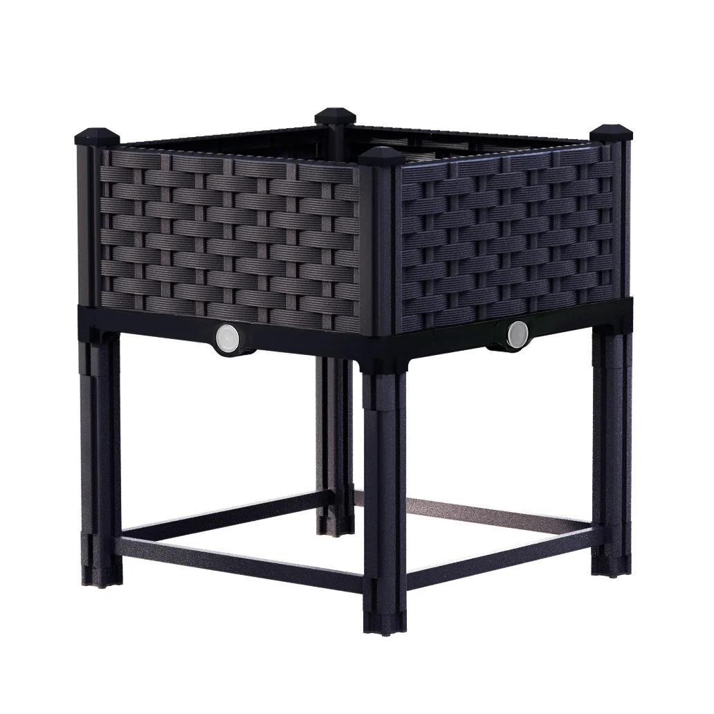 Garden Bed 40x40x23cm PP Planter Box Raised Container Growing Herb - Nurns