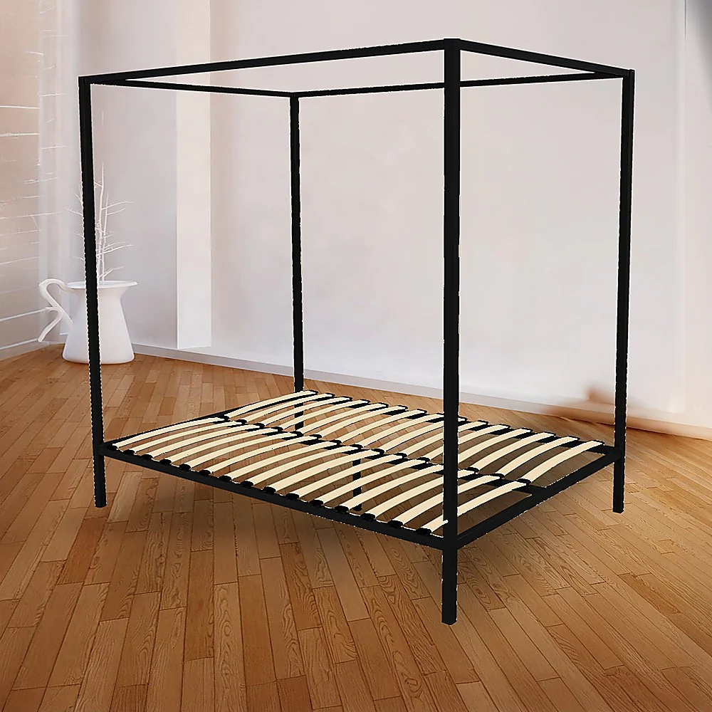 Lilian Four Poster Bed Frame - Black Queen - Nurns