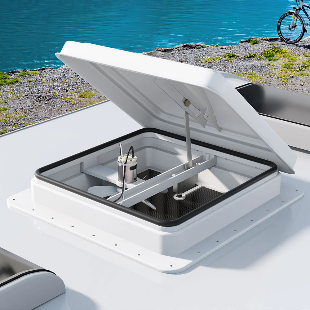 Caravan Roof Vent Fan Air Exhaust Hatch 12V RV Motorhome Camper White - Nurns