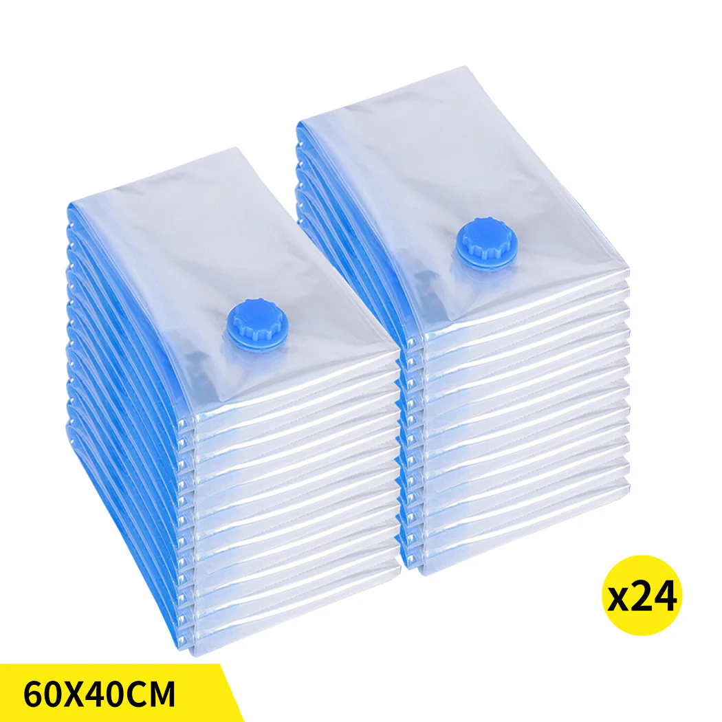 Vacuum Storage Bags Save Space Seal 60x40cm-24PK - Nurns