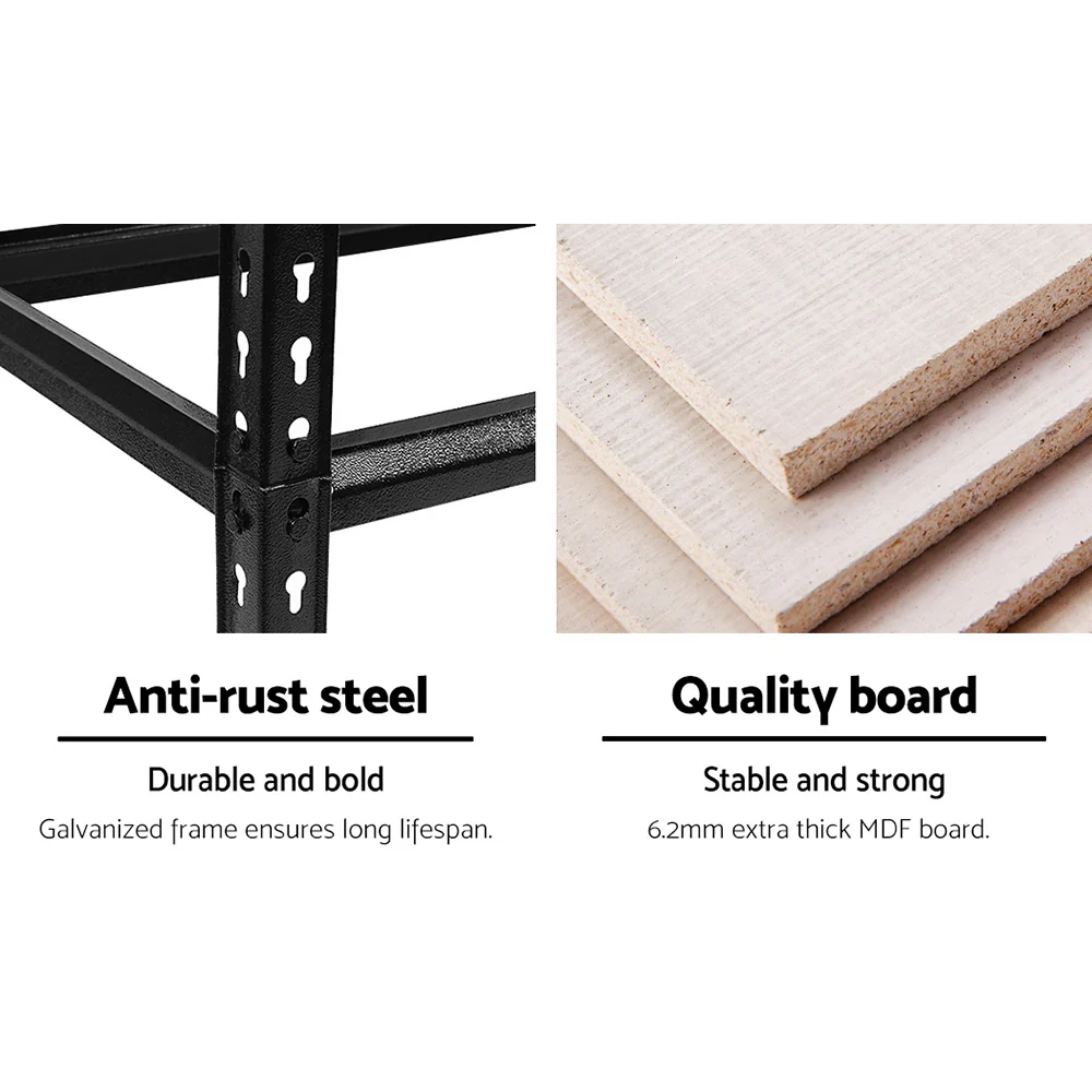 Giantz 1.8M Garage Shelving Warehouse Rack Pallet Racking Storage Shelve Black - Nurns