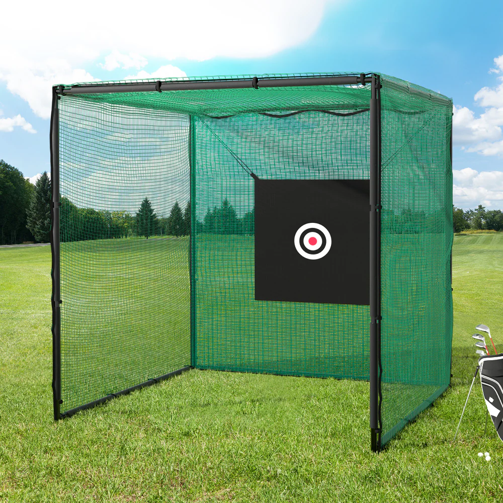 Everfit 3m Golf Practice Net Hitting Cage with Steel Frame Baseball Training - Nurns