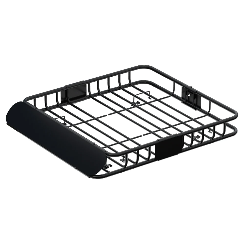 Universal Car Roof Rack Basket Luggage Vehicle Cargo Carrier 111cm Black - Nurns
