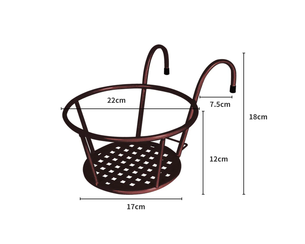 Set of 3 Plant Stand flower Plant Garden Wall Storage Holder Hanging Pot Basket - Nurns