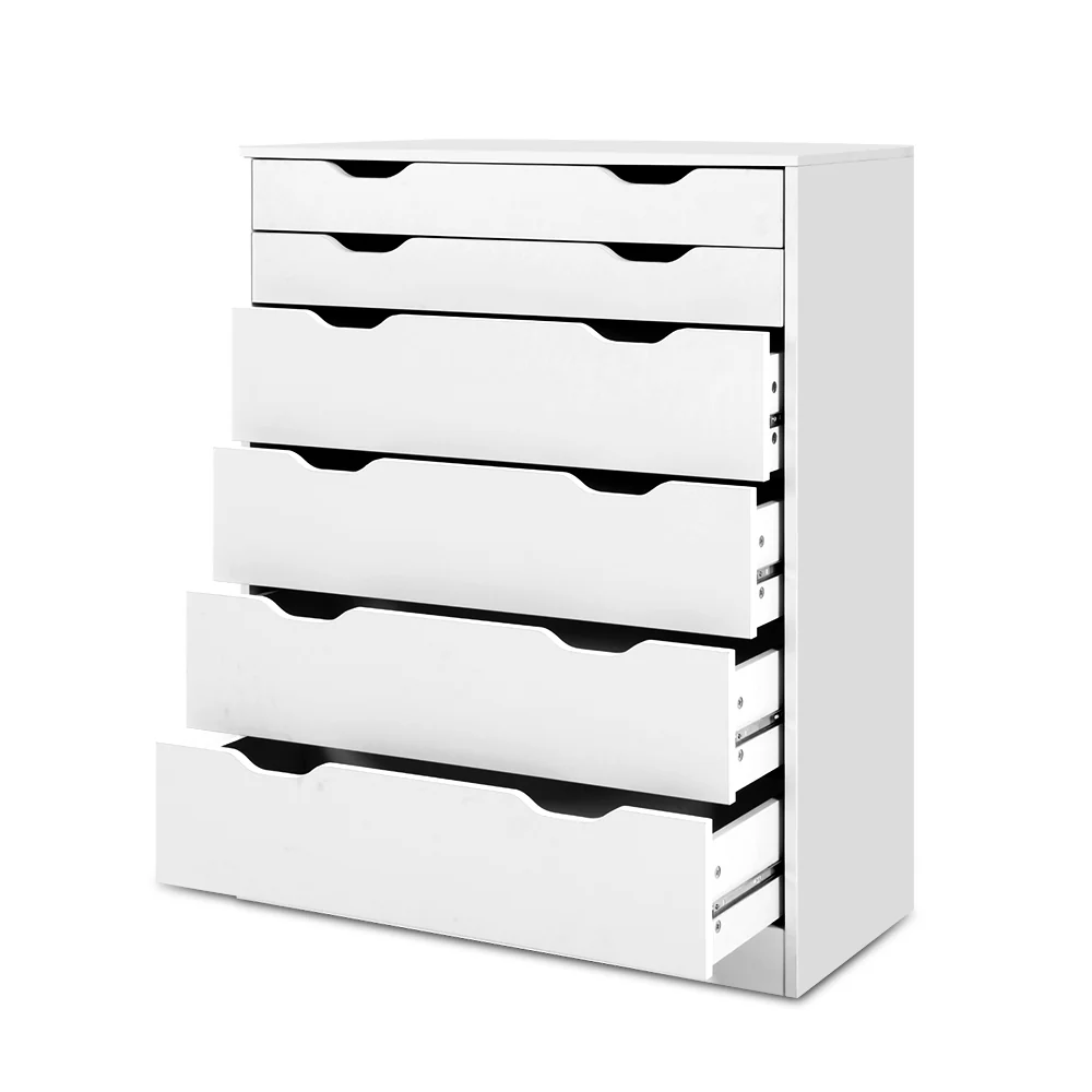 Artiss 6 Chest of Drawers - White - Nurns