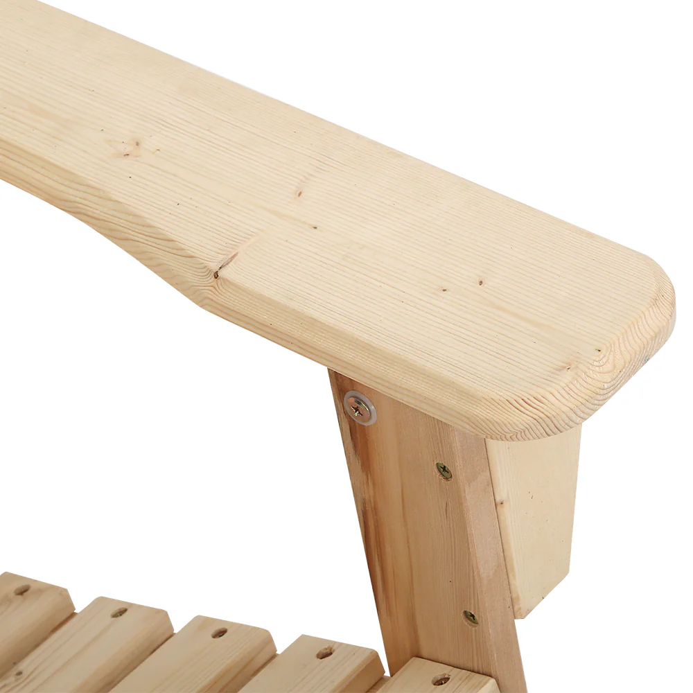 Adirondack Gardeon Outdoor Chairs Wooden Beach Chair Patio Furniture Garden Natural - Nurns