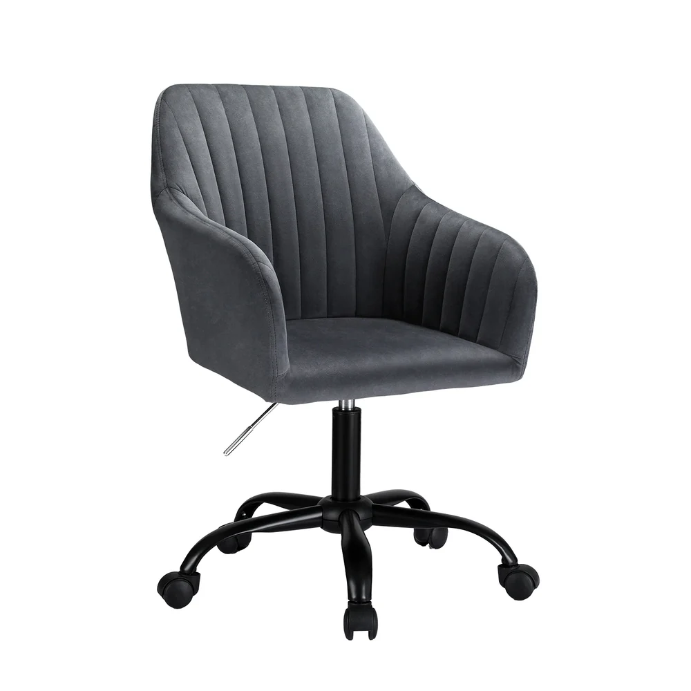 Artiss Office Chair Velvet Seat Dark Grey - Nurns