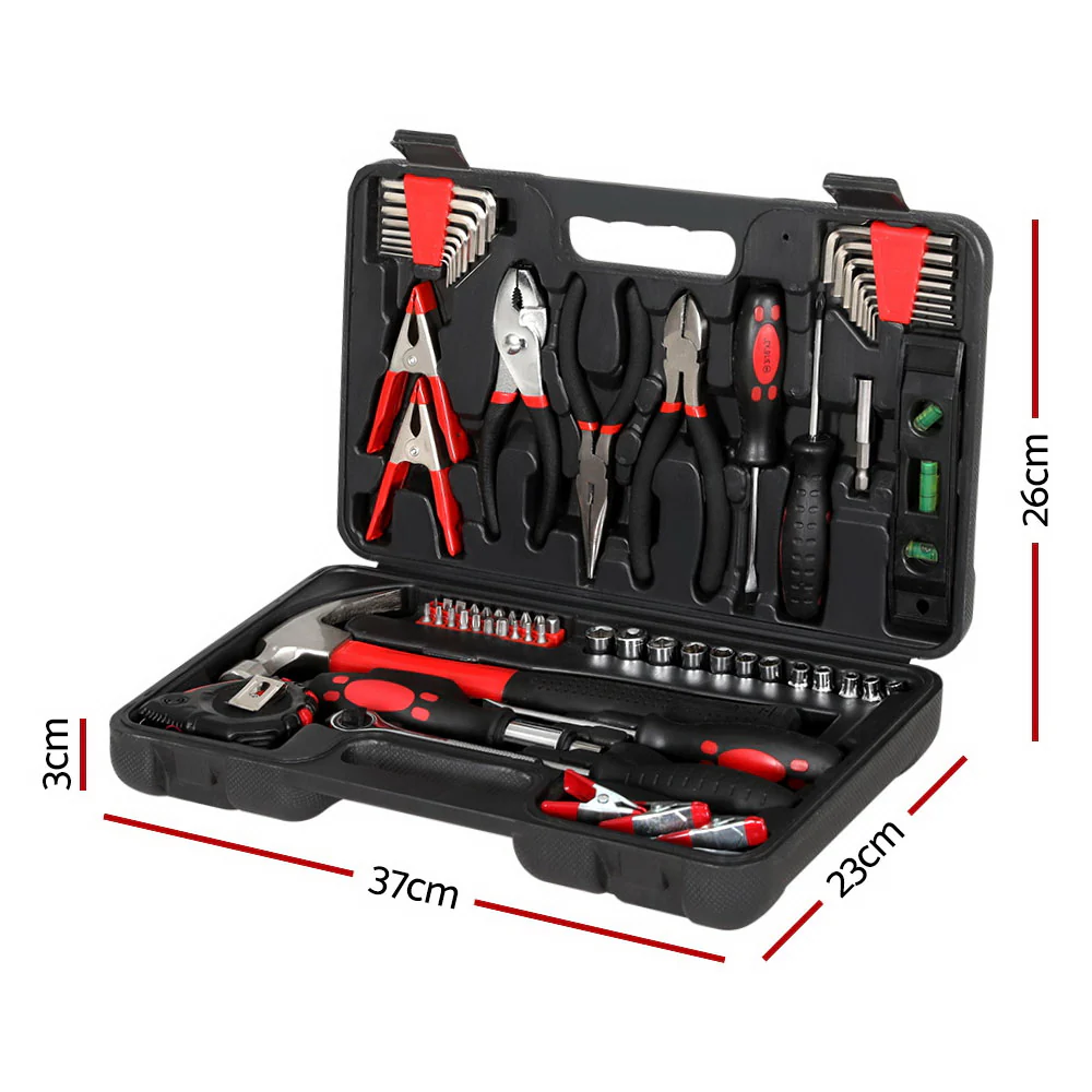 70pcs Tool Kit Set Box Household Toolbox Repair Hard Case Black - Nurns