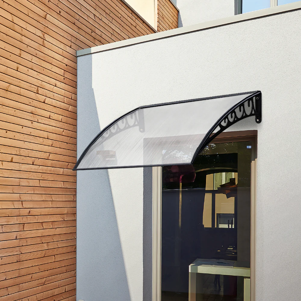 Instahut Window Door Awning 1mx1.2m Transparent - Nurns