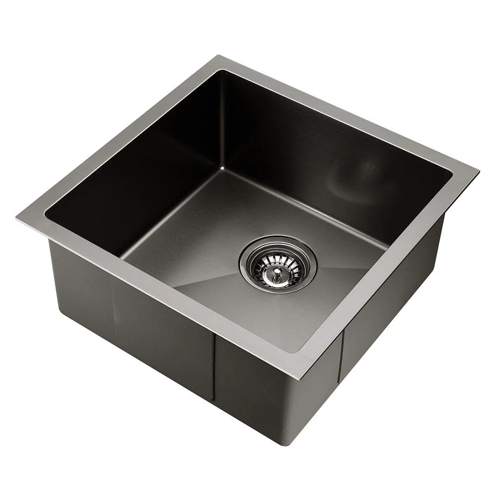 Cefito Kitchen Sink 44X44cm Stainless Steel Basin Single Bowl Black - Nurns
