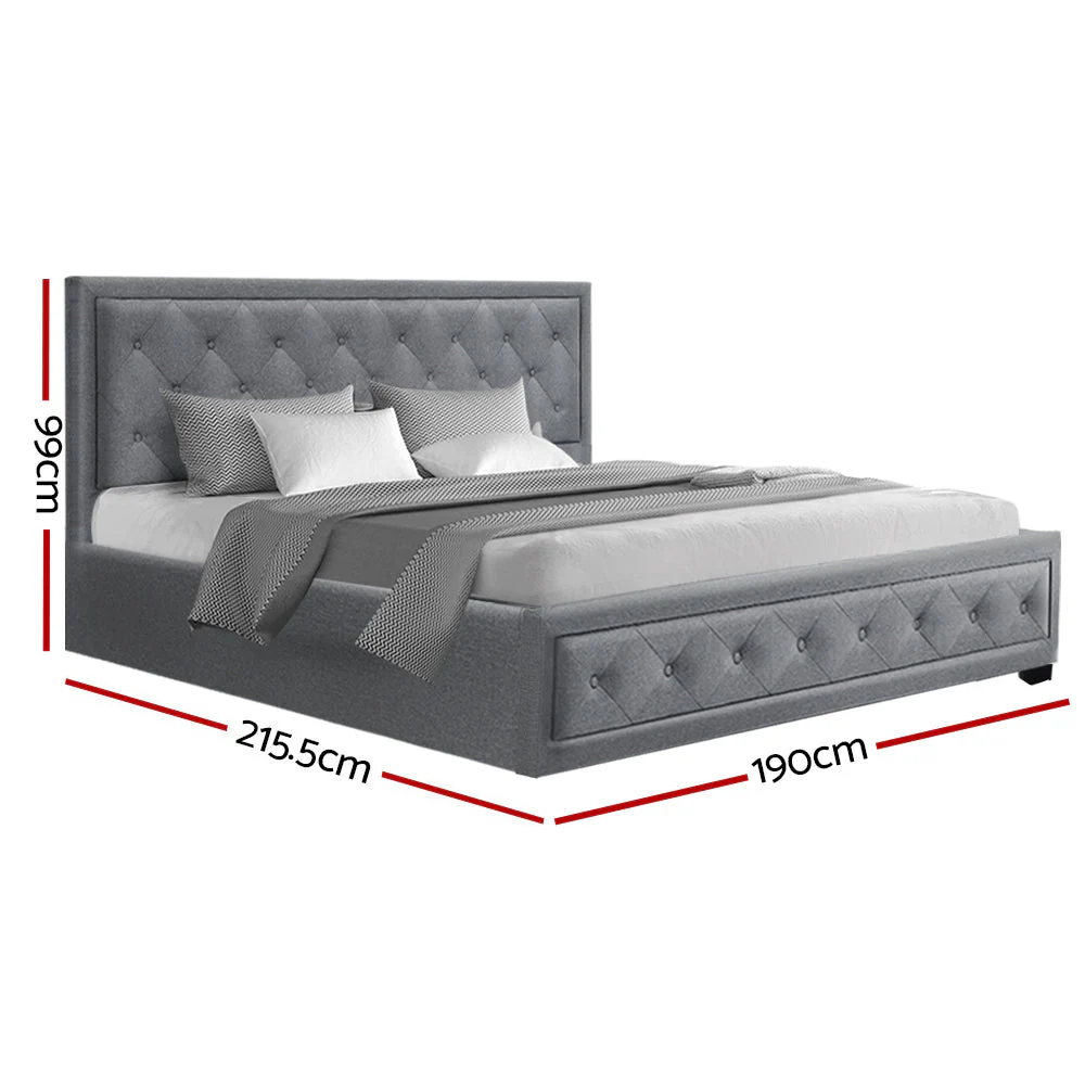 Amethyst Bed & Mattress Package with 34cm Mattress - Grey King - Nurns