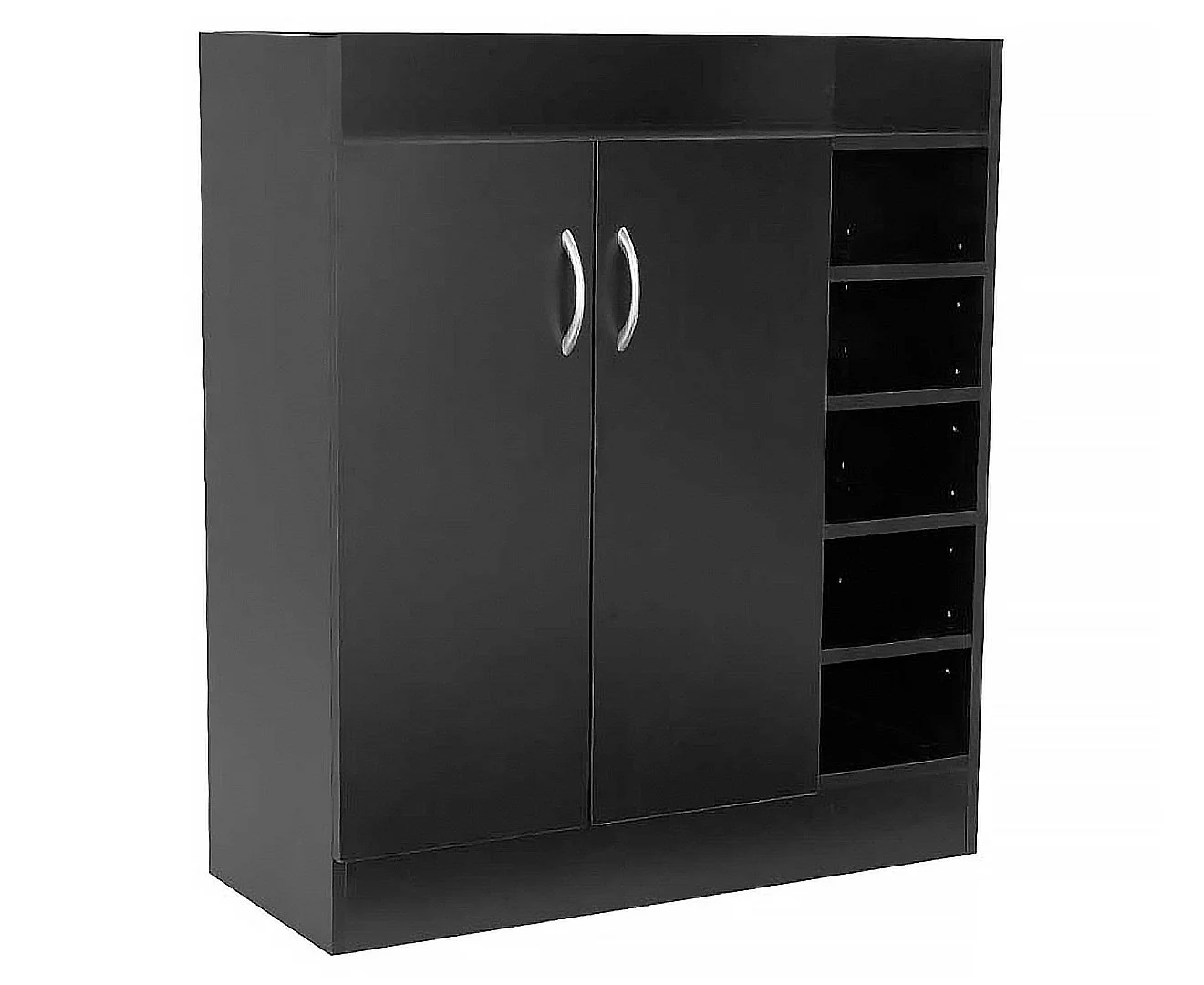 Sarantino 21 Pairs Shoe Cabinet Rack Storage Organiser 80 x 30 x 90cm in Black - Nurns