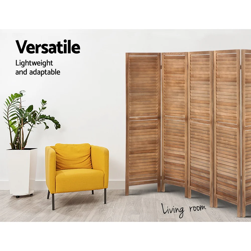 8 Panel Room Divider Screen 326x170cm - Oak - Nurns
