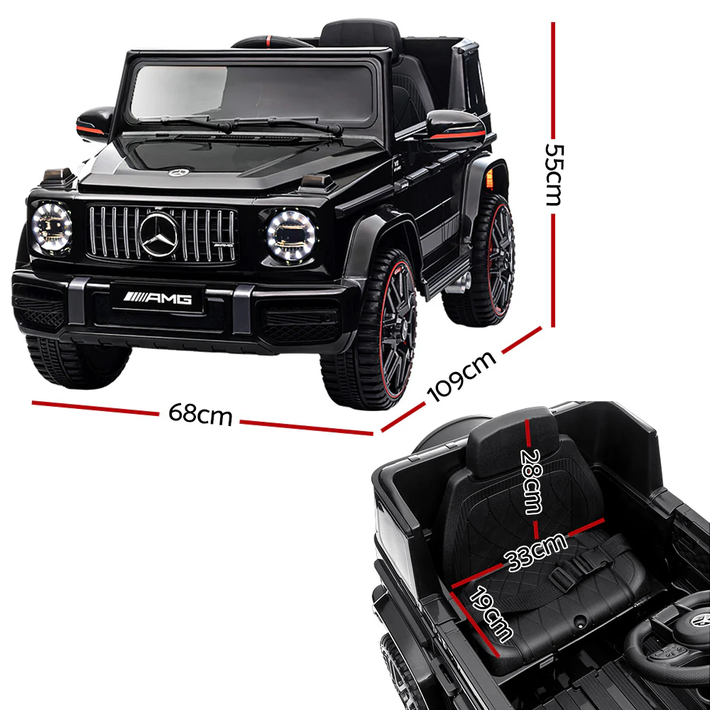 Mercedes-Benz Kids Ride On Car Electric AMG G63 Licensed Remote Cars 12V - Black - Nurns