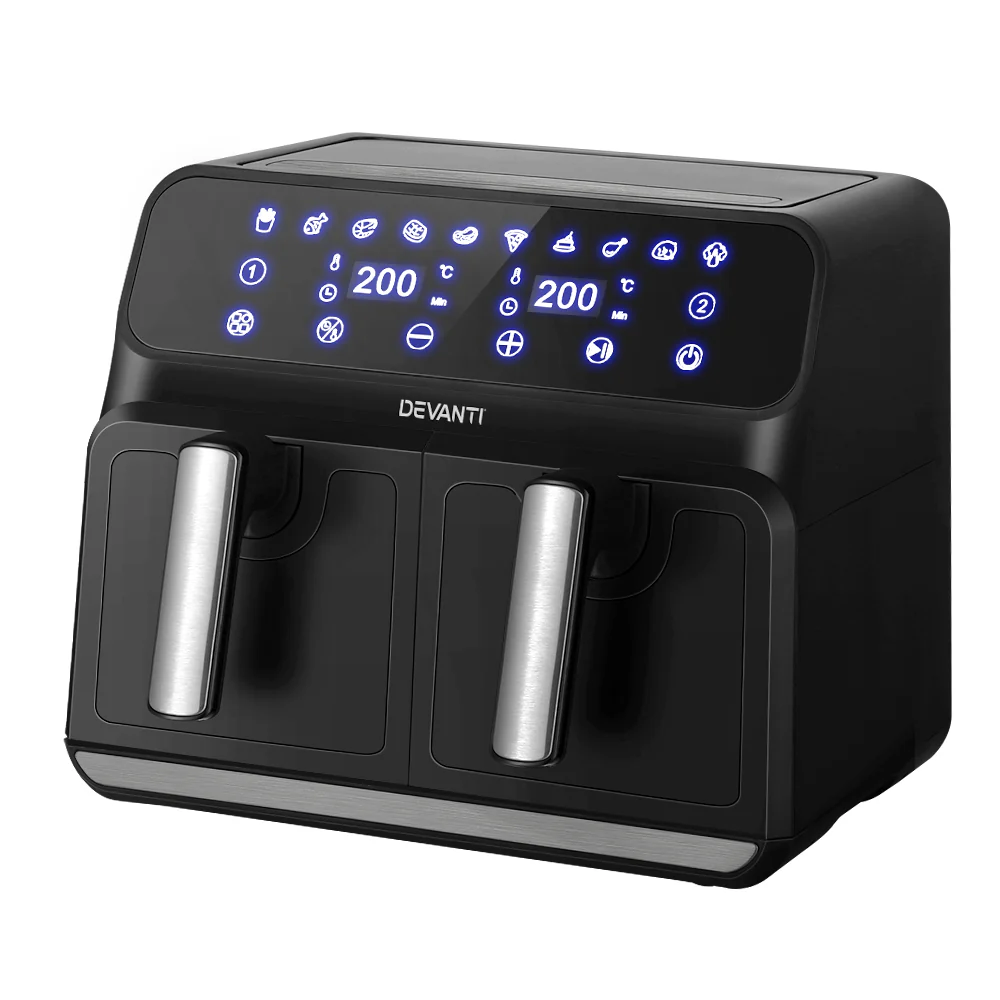 Devanti Air Fryer 8L Dual Zone Fryers - Nurns