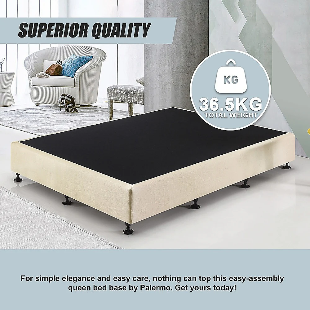 Aisha Ensemble Bed Base Linen Fabric - Natural Sand Queen - Nurns