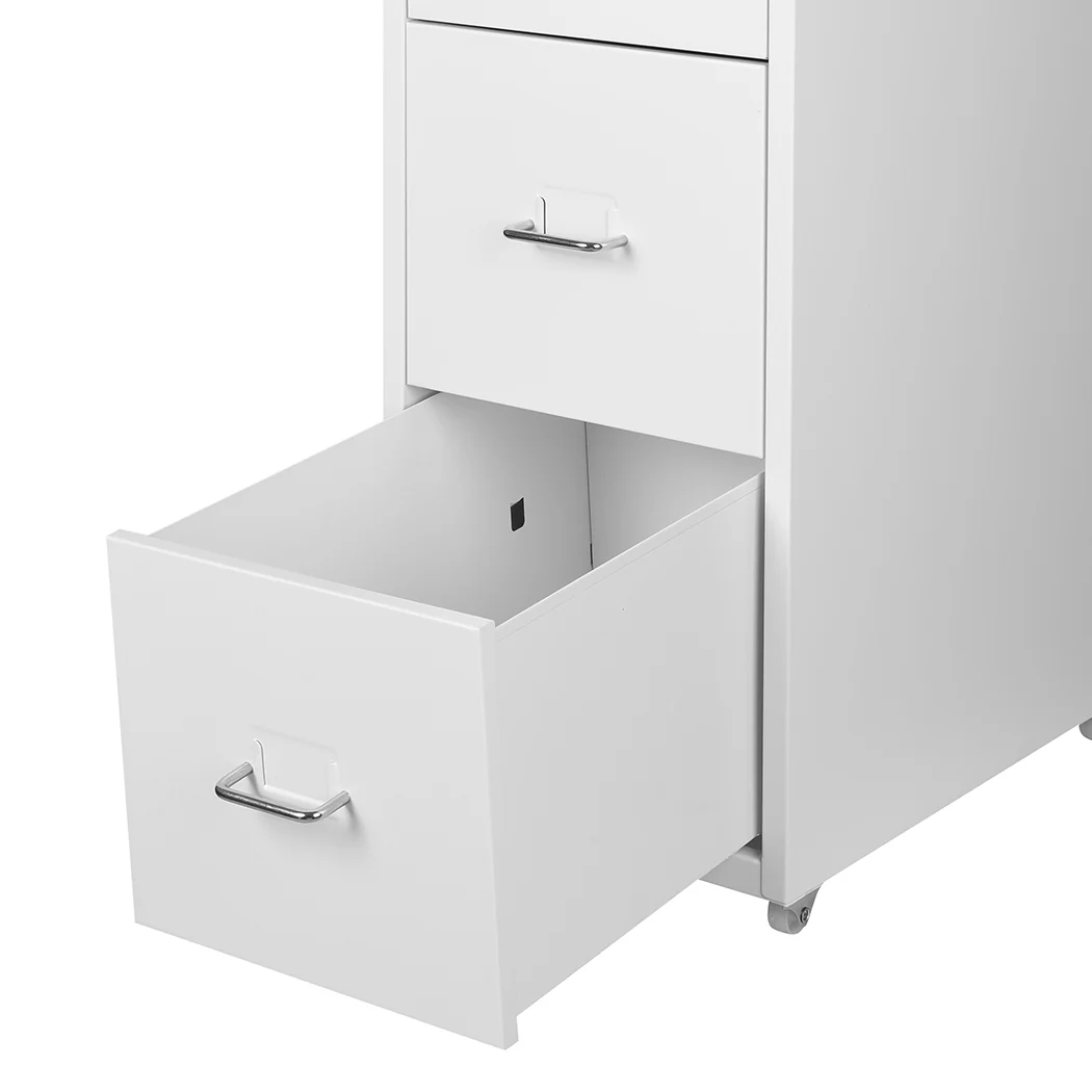 Levede 4 Drawer Office Drawers Cabinet White - Nurns