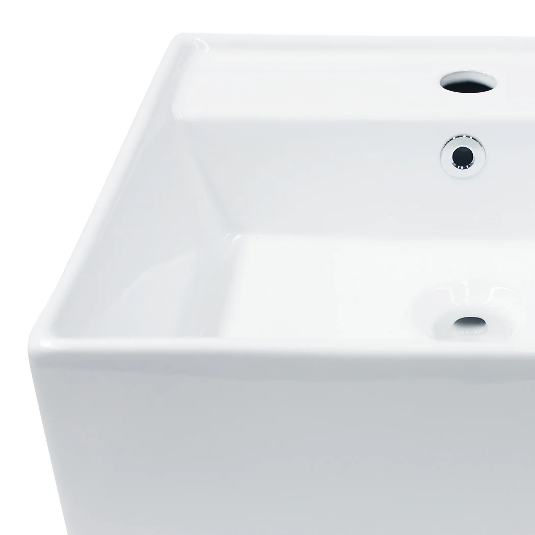 Square Ceramic Basin Bathroom Wash Counter Top Hand Wash Bowl Sink Vanity Above Basins - Nurns