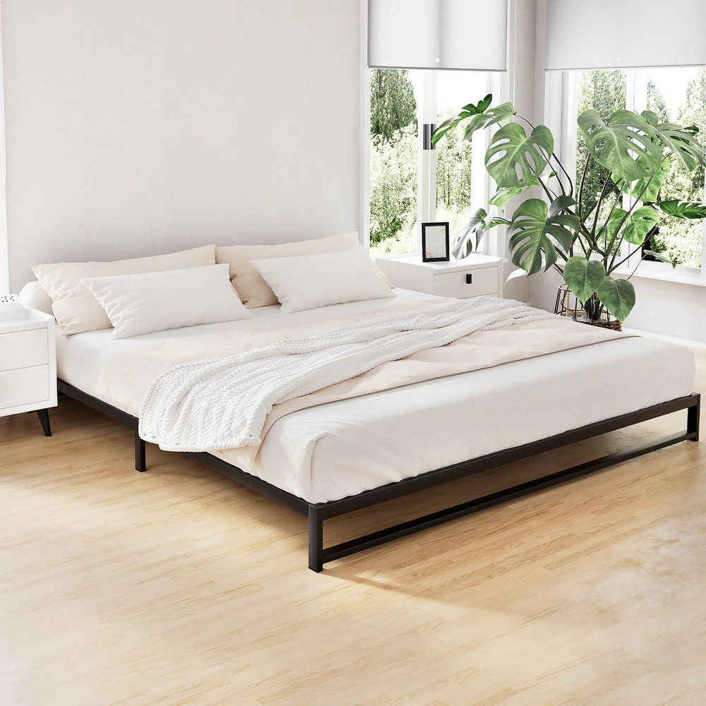 Axinite Bed & Mattress Package with 32cm Mattress - Black King - Nurns