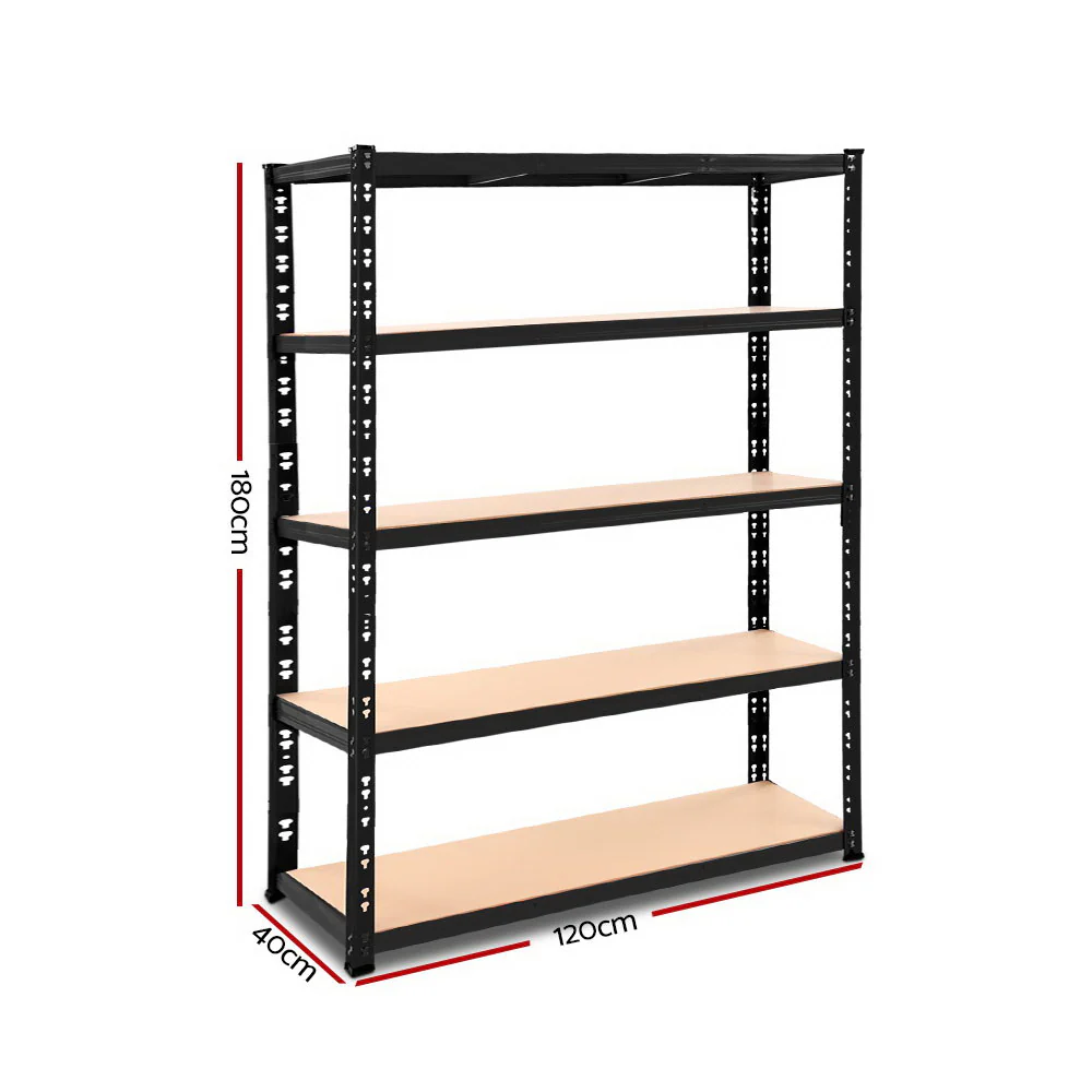 Giantz 1.8M Garage Shelving Warehouse Rack Pallet Racking Storage Shelve Black - Nurns