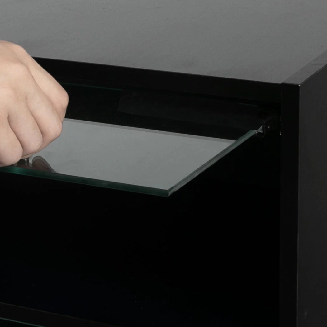 Stacked Shoes Storage Cabinet LED Sneaker Black - Nurns