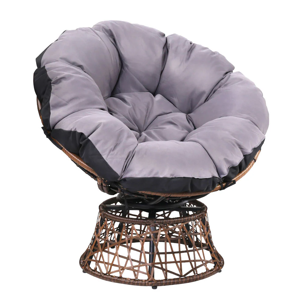 Outdoor Chairs Outdoor Furniture Papasan Chair Wicker Patio Garden - Brown - Nurns