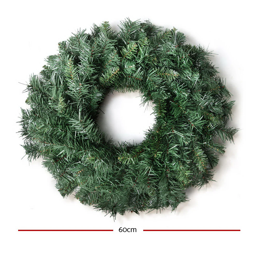 60cm Christmas Wreath Garland Xmas Decorations Wedding Party - Nurns
