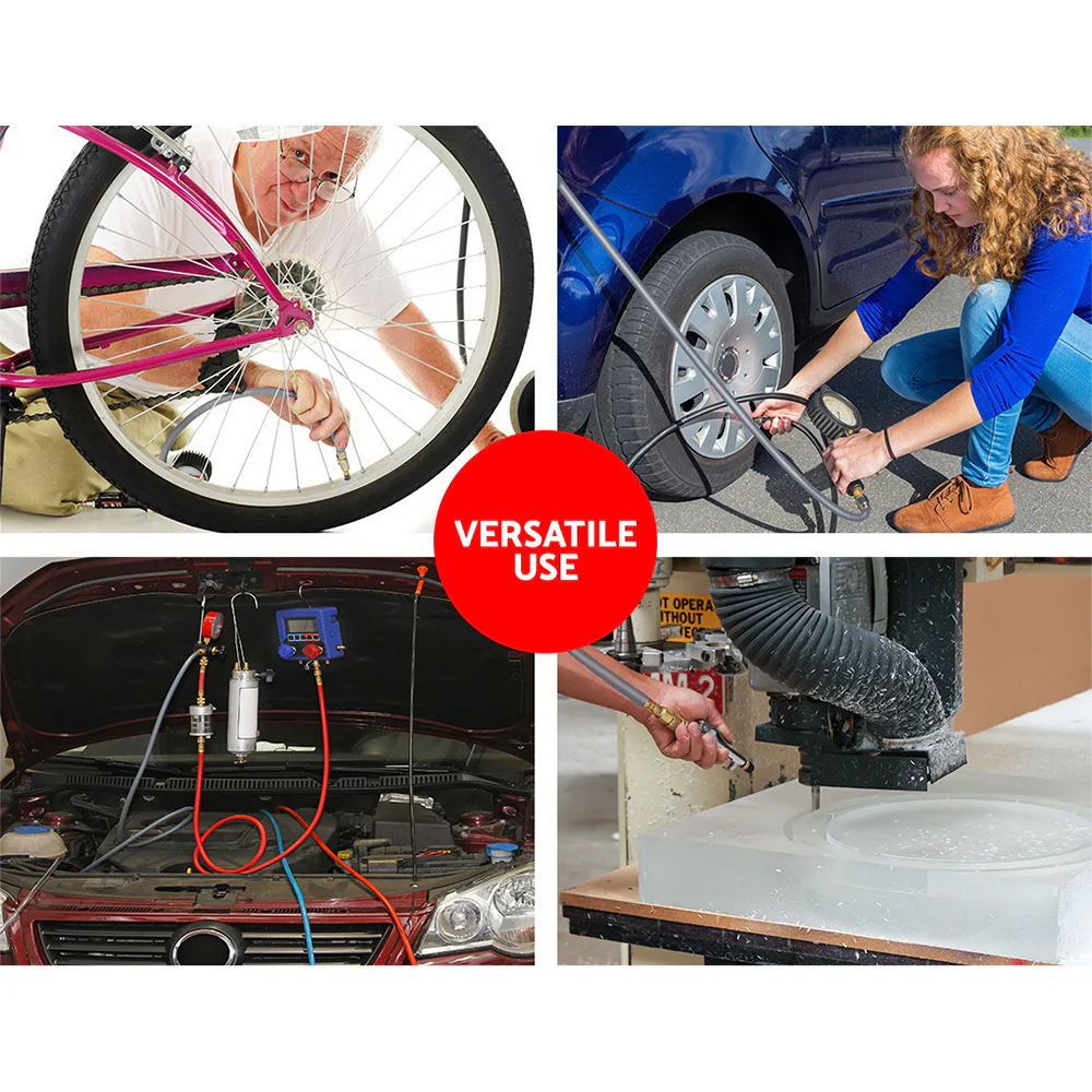 Air Hose Reel 20m Retractable Rewind Swivel Wall Mount Compressor Garage - Nurns