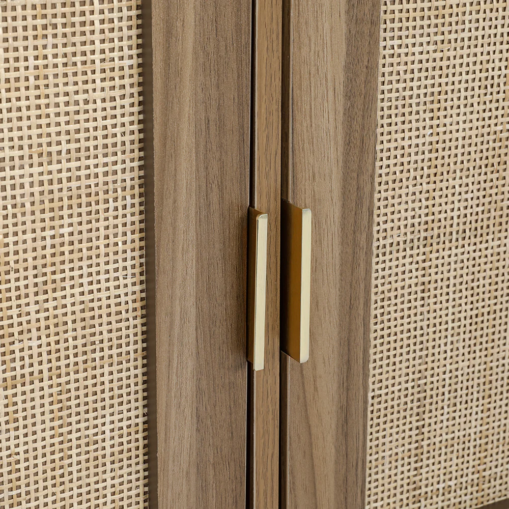 Lorcan Rattan Buffet Sideboard 3 Doors - Dark Oak - Nurns