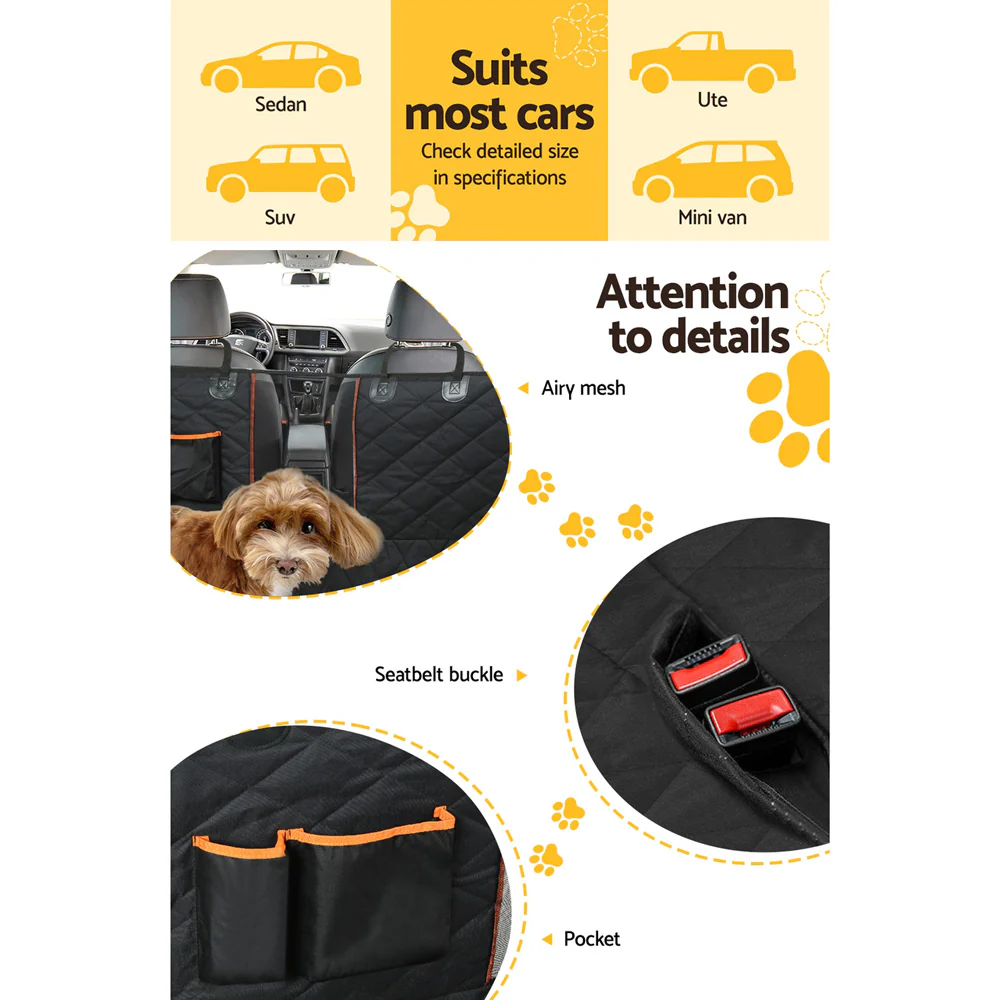 Pet Car Seat Cover Dog Hammock Protector Back Waterproof Belt Non Slip Mat - Nurns