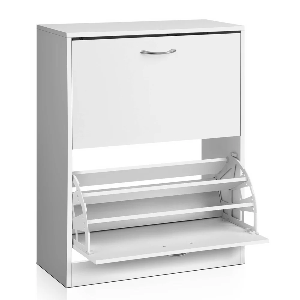 Artiss Shoe Rack Cabinet Adjustable Shelves 24 Pairs White Iris - Nurns