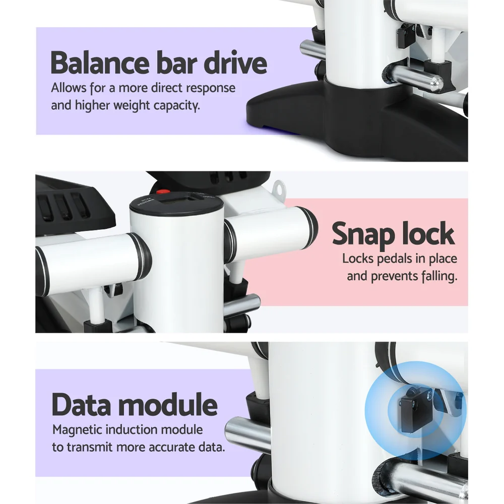 Everfit Mini Stepper with Resistance Rope Aerobic Trainer 150KG White - Nurns