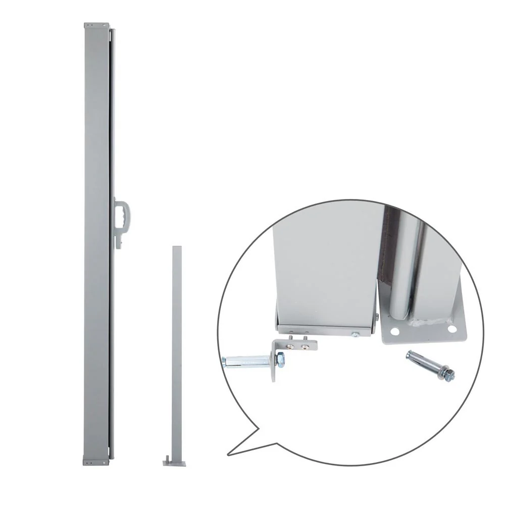 Instahut Retractable Side Awning Shade 1.8 x 3m - Grey - Nurns