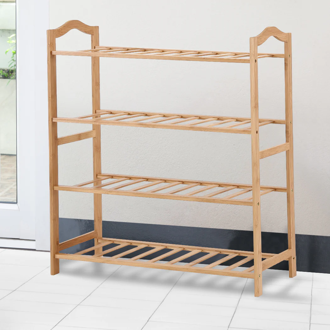 Levede Bamboo Shoe Rack Storage Wooden - Nurns