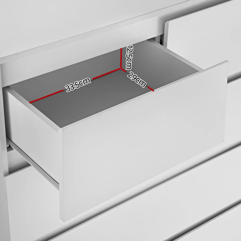 Artiss 6 Chest of Drawers - White - Nurns