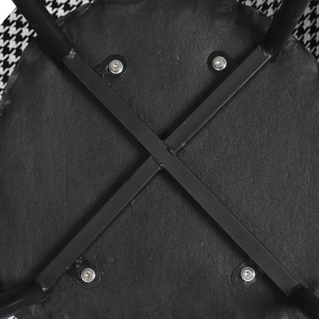 Anwen Set of 2 Dining Chairs Kitchen Cafe Lounge Chair Sofa Upholstered Padded Seat - Black & White - Nurns