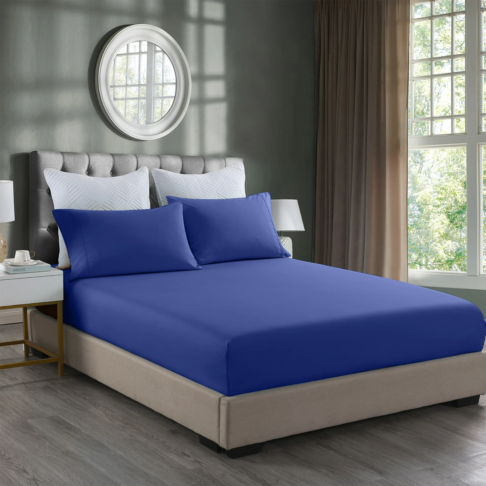 King Royal Comfort Bamboo Cooling 2000TC 3-Piece Combo Set - Royal Blue - Nurns