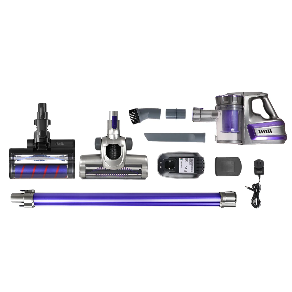 Devanti Stick Vacuum Cleaner Cordless Roller Brush 150W Purple - Nurns