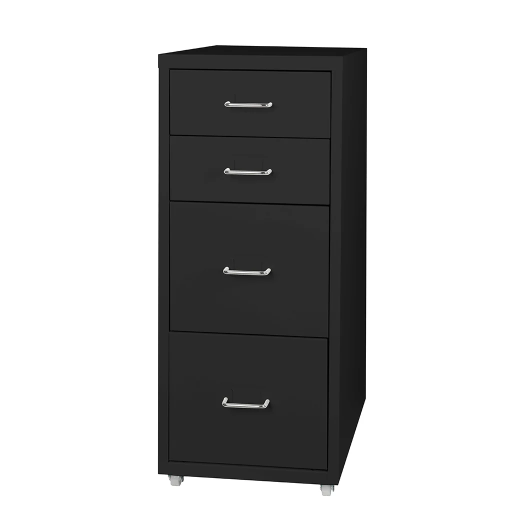 Levede 4 Drawer Office Drawers Cabinet Black - Nurns