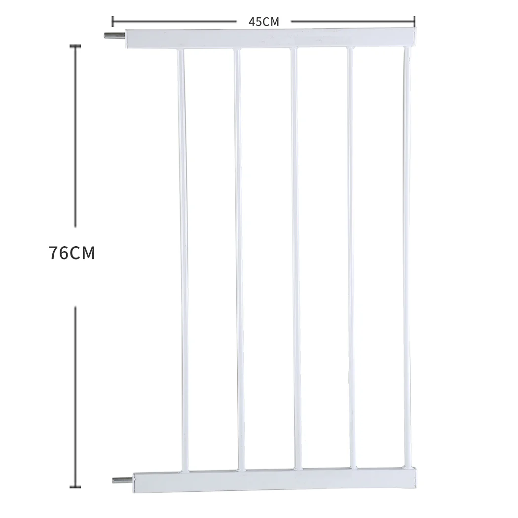 Baby Kids Safety Security Gate Stair Barrier Doors Extension Panels 45cm - White - Nurns