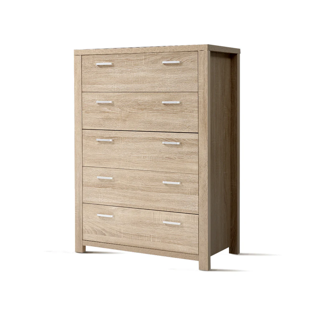 Artiss 5 Chest of Drawers - Pine - Nurns