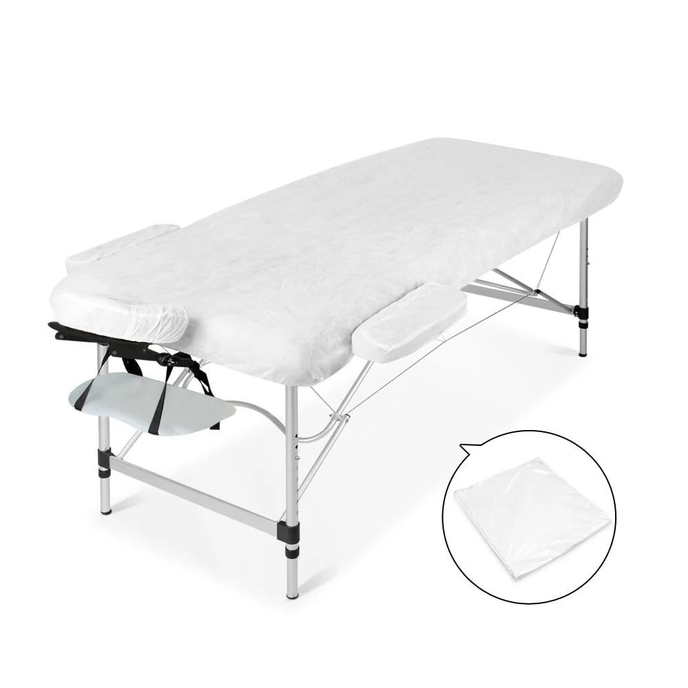 Massage Table 75cm 3 Fold Aluminium Beauty Bed Portable Therapy White - Nurns